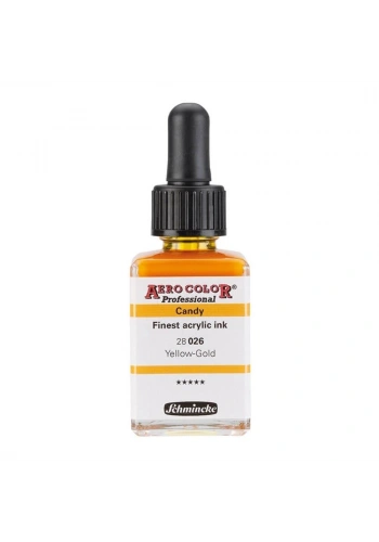Schmincke Aero Color Akrilik Mürekkep 28 ml. 026 Candy Colors Yellow-Gold