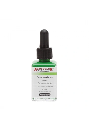 Schmincke Aero Color Akrilik Mürekkep 28 ml. 502 Permanent Green