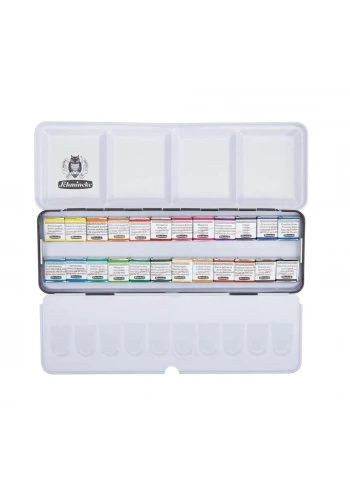 Schmincke Horadam Aquarell Taş Tablet Sulu Boya Seti Artist Seri Yarım Tablet 24 Renk Metal Kutu