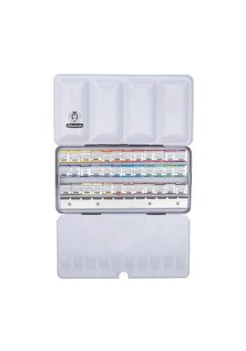 Schmincke Horadam Aquarell Taş Tablet Sulu Boya Seti Yarım Tablet 36 Renk Metal Kutu