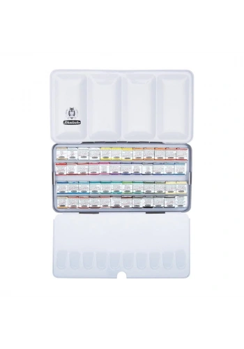 Schmincke Horadam Aquarell Taş Tablet Sulu Boya Seti Yarım Tablet 48 Renk Metal Kutu