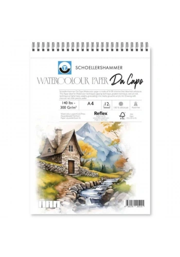 Schoellershammer Da Capo Cold Press Suluboya Defteri 300 gr. A4 12 yaprak