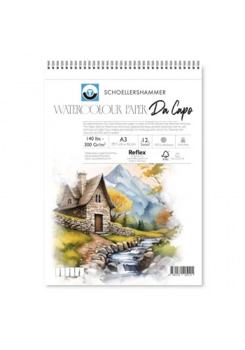 Schoellershammer Da Capo Cold Press Suluboya Defteri 300 gr. A3 12 yaprak