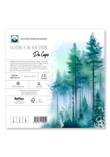Schoellershammer Da Capo Cold Press Suluboya Defteri Blok 300 gr. 20x20 cm. 12 yaprak