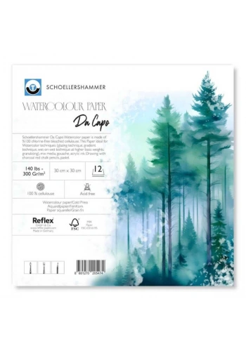 Schoellershammer Da Capo Cold Press Suluboya Defteri Blok 300 gr. 30x30 cm. 12 yaprak