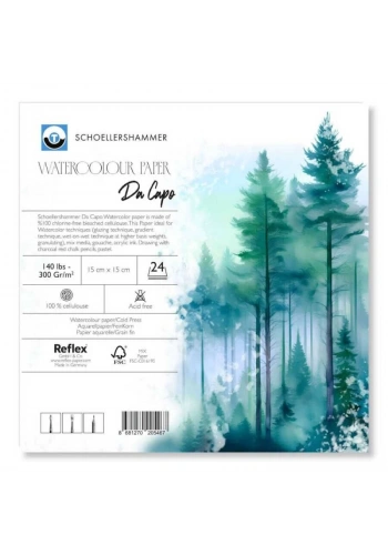 Schoellershammer Da Capo Cold Press Suluboya Defteri Blok 300 gr. 15x15 cm. 24 yaprak
