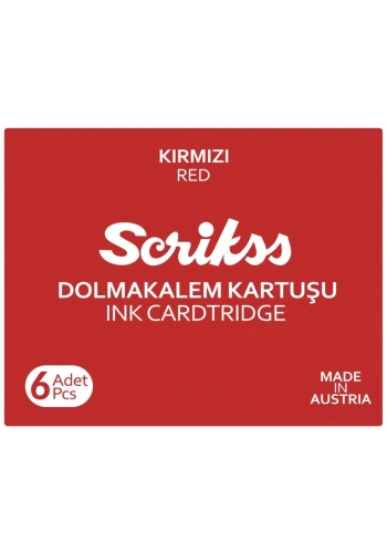 Scrikss Dolma Kalem Kartuşu 6lı Kutu KIRMIZI