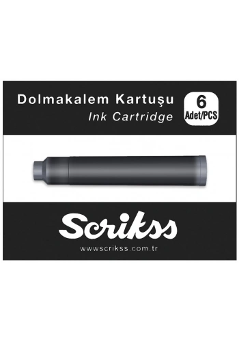 Scrikss Dolma Kalem Kartuşu 6lı Kutu SİYAH