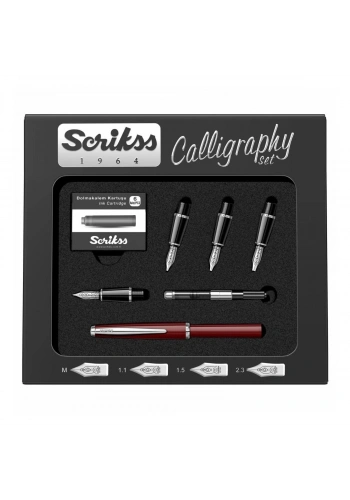 Scrikss Kaligrafi Kalem Seti 7 Parçalı Bordo