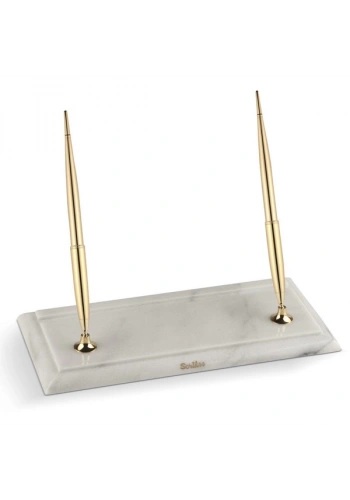 Scrikss Masa Takımı Çiftli Dolma-Dolma Beyaz Mermer Gold