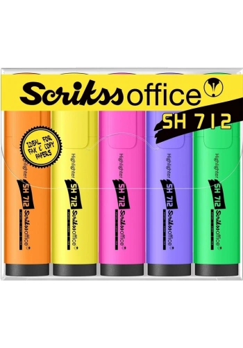 Scrikss Office Highlighter Fosforlu İşaretleme Kalemi Seti 5 Renk