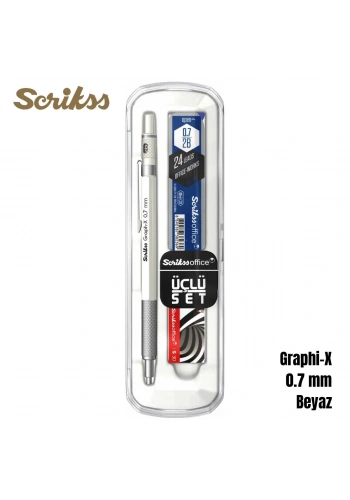 Scrikss Versatil Kalem Graph-X 0.7mm Beyaz 3lü Set