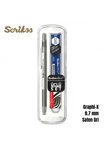 Scrikss Versatil Kalem Graph-X 0.7mm Saten Gri 3lü Set