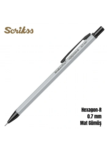 Scrikss Versatil Kalem Hexagon-R 0.7mm Mat Gümüş