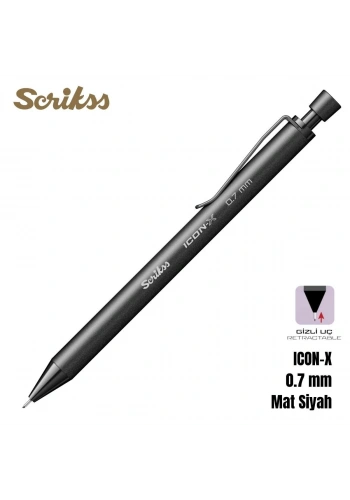Scrikss Versatil Kalem Icon-X 0.7mm Siyah