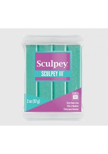 Sculpey III Polimer Kil 574 Turkuaz Glitter (Simli)