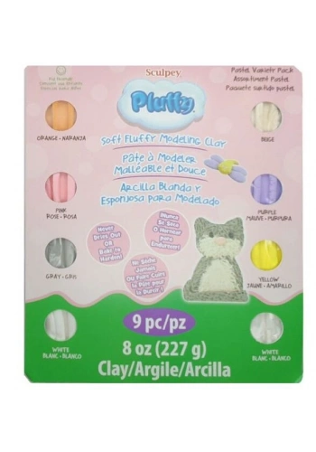 Sculpey Pluffy Pastel Renkler Polimer Kil Seti 8 Renk + Ebeşuar