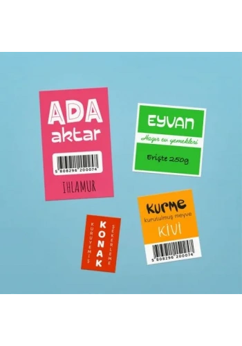 SELEFONLU KUŞE DÜZ ETİKET 8x8 cm