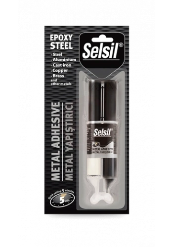 Selsil Epoksi Metal Yapıştırıcı Enjektör 5 Dk 28 Gr