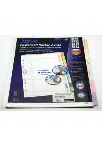 SERVE 5106 KARTON AYRAÇ A4 GÜNLER PASTEL