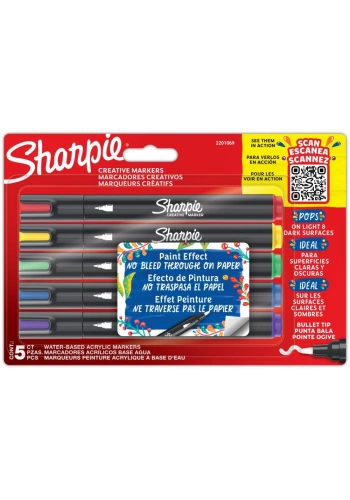 SHARPIE AKRİLİK MARKÖR YUVARLAK UÇ 5 Lİ BLİSTER 2201069