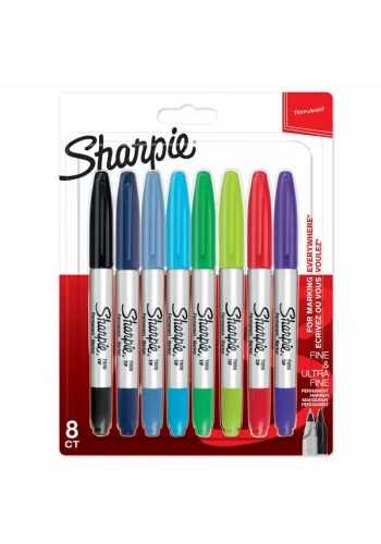 Sharpie Markör Permanent Twin Tip Karışık Renk 8 Li Blisterli