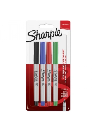 Sharpie Markör Permanent Ultra Fine Süper İnce Uç 4 Lü Renk Blisterli 1985879