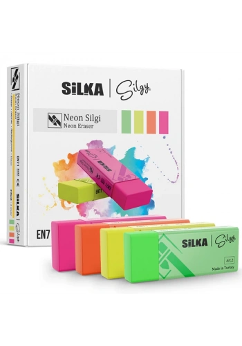 Silka Öğrenci Silgisi Neon 4 Renk 30 LU Art.23