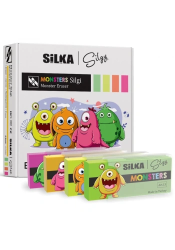 Silka Silgi Monster 4 Renk 20 Lİ Art.13