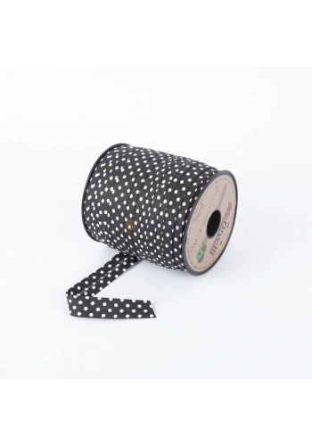 Siyah Puantiyeli Koton Biye A22