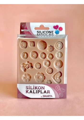 Smarta Silicone Moulds Silikon Epoksi ve Polimer Kil Kalıbı BUTTONS