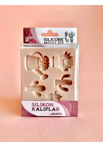 Smarta Silicone Moulds Silikon Epoksi ve Polimer Kil Kalıbı CACTUS SET