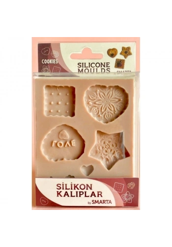 Smarta Silicone Moulds Silikon Epoksi ve Polimer Kil Kalıbı COOKIES
