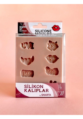 Smarta Silicone Moulds Silikon Epoksi ve Polimer Kil Kalıbı GRAFFITI SET