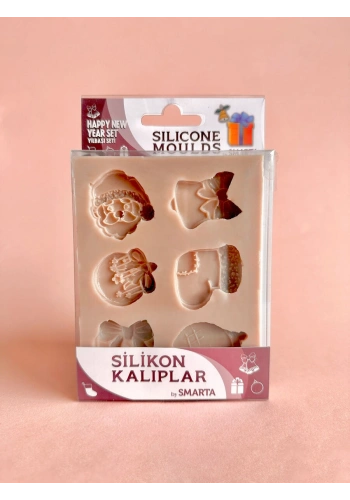 Smarta Silicone Moulds Silikon Epoksi ve Polimer Kil Kalıbı HAPPY NEW YEAR SET