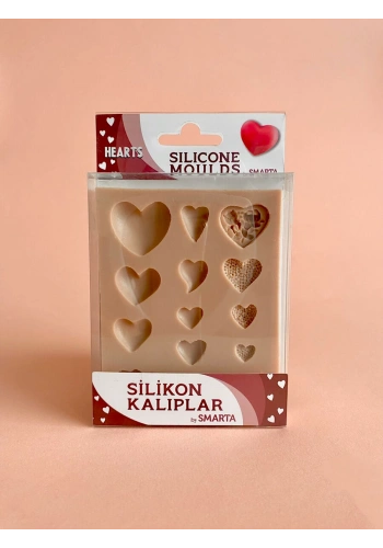 Smarta Silicone Moulds Silikon Epoksi ve Polimer Kil Kalıbı HEARTS