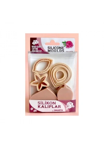 Smarta Silikon Kalıp Gül Kalıpları ve Yaprak Kesici Seti