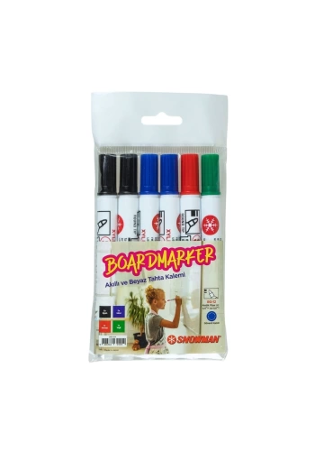 Snowman Akıllı ve Beyaz Tahta Kalemi Doldurulabilir 6lı Set 2