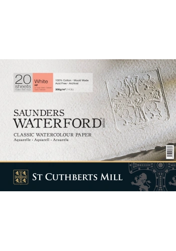 St. Cuthberts Mill Saunders Waterford Sulu Boya Defteri Blok Sıcak Baskı - Düz Doku 300 gr. 23x31 cm. 20 Yaprak