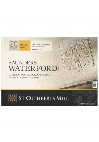 St. Cuthberts Mill Saunders Waterford Sulu Boya Defteri Blok Rough - Kalın Doku 300 gr. 26x36 cm. 20 Yaprak