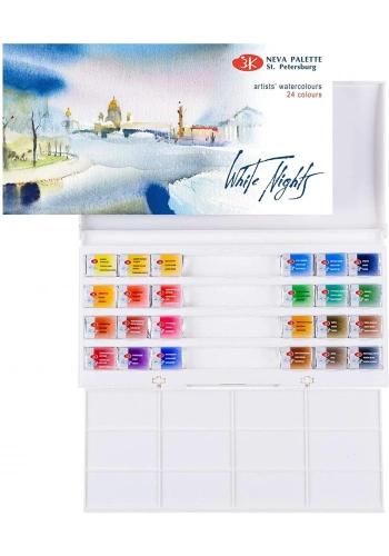 St. Petersburg White Nights Tam Tablet Sulu Boya Seti 24 Renk