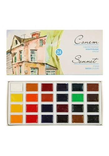 St. Petersburg Sonnet (Conem) Tablet Sulu Boya Seti 24 Renk Karton Kutu