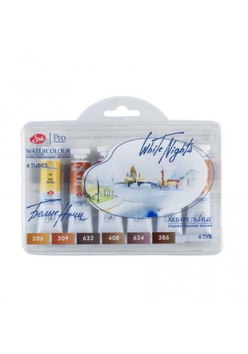 St. Petersburg White Nights Tüp Sulu Boya Seti Natural Earths 6 Renk x 10 ml.