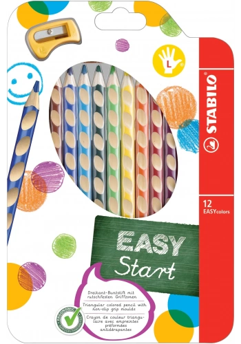 Stabilo Easycolors Sol 12 Renk Set + Kalemtıraş Askılı Paket
