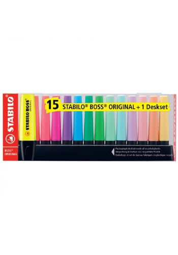 Stabilo Fosforlu Kalem Boss Orıgınal 15 Li Set 7015-01