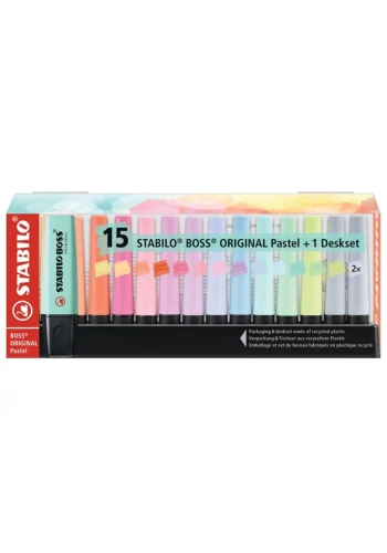 Stabilo Fosforlu Kalem Boss Orıgınal Pastel 15 Li 7015-02