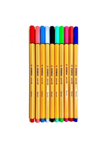 Stabilo Point 88 İnce Uçlu Keçeli Kalem Seti 10 Renk