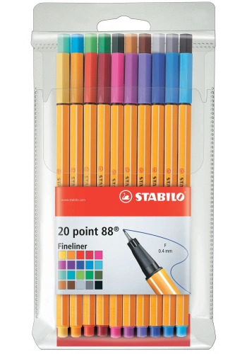 Stabilo Point 88 İnce Uçlu Keçeli Kalem Seti 20 Renk Askılı Paket