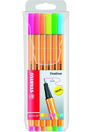 Stabilo Point 88 İnce Uçlu Keçeli Kalem Seti 6 Renk Neon Paket