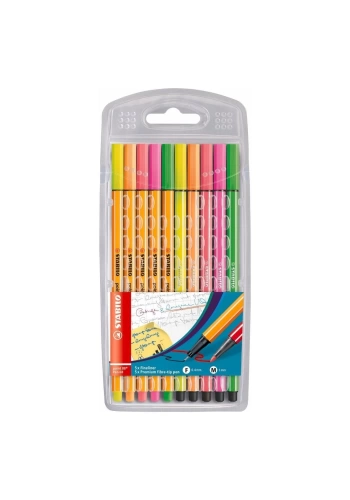 Stabilo Point 88 İnce Uçlu ve Pen 68 Kalın Uçlu Keçeli Kalem Seti 5+5 Renk Neon